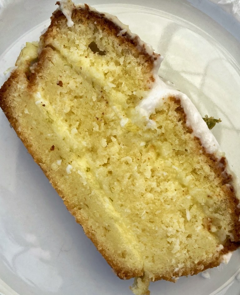 cake coco citron vert découpe