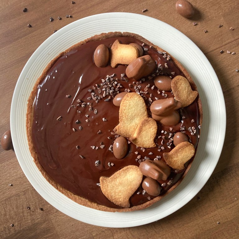 tarte chocolat caramel beurre salé pour Pâques