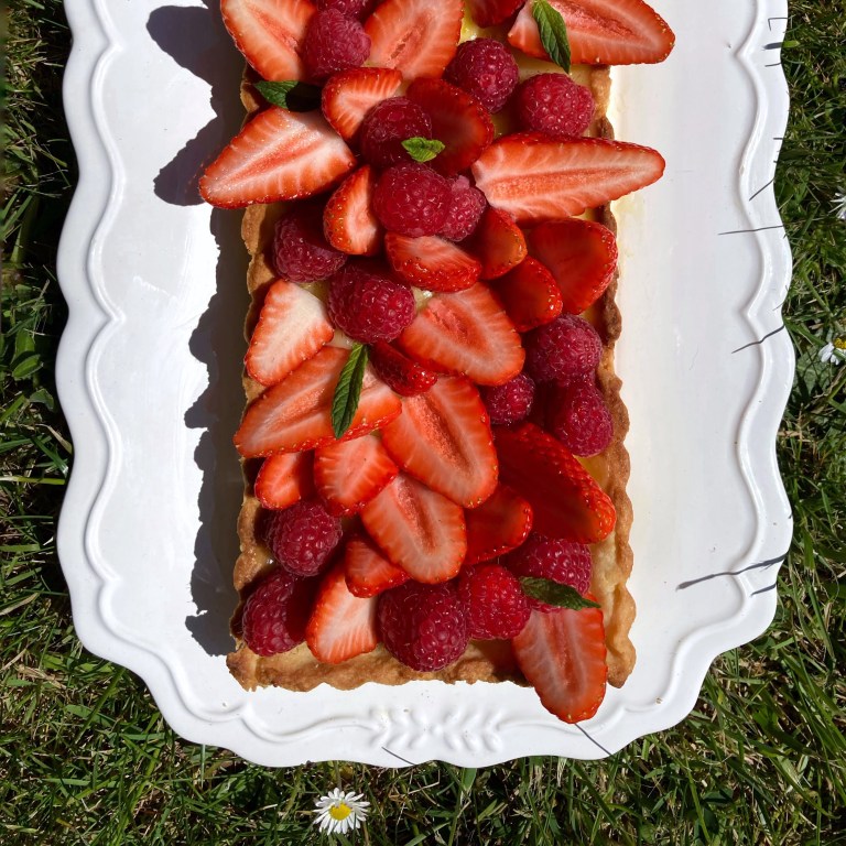 Recette de la tarte citron fraise framboise